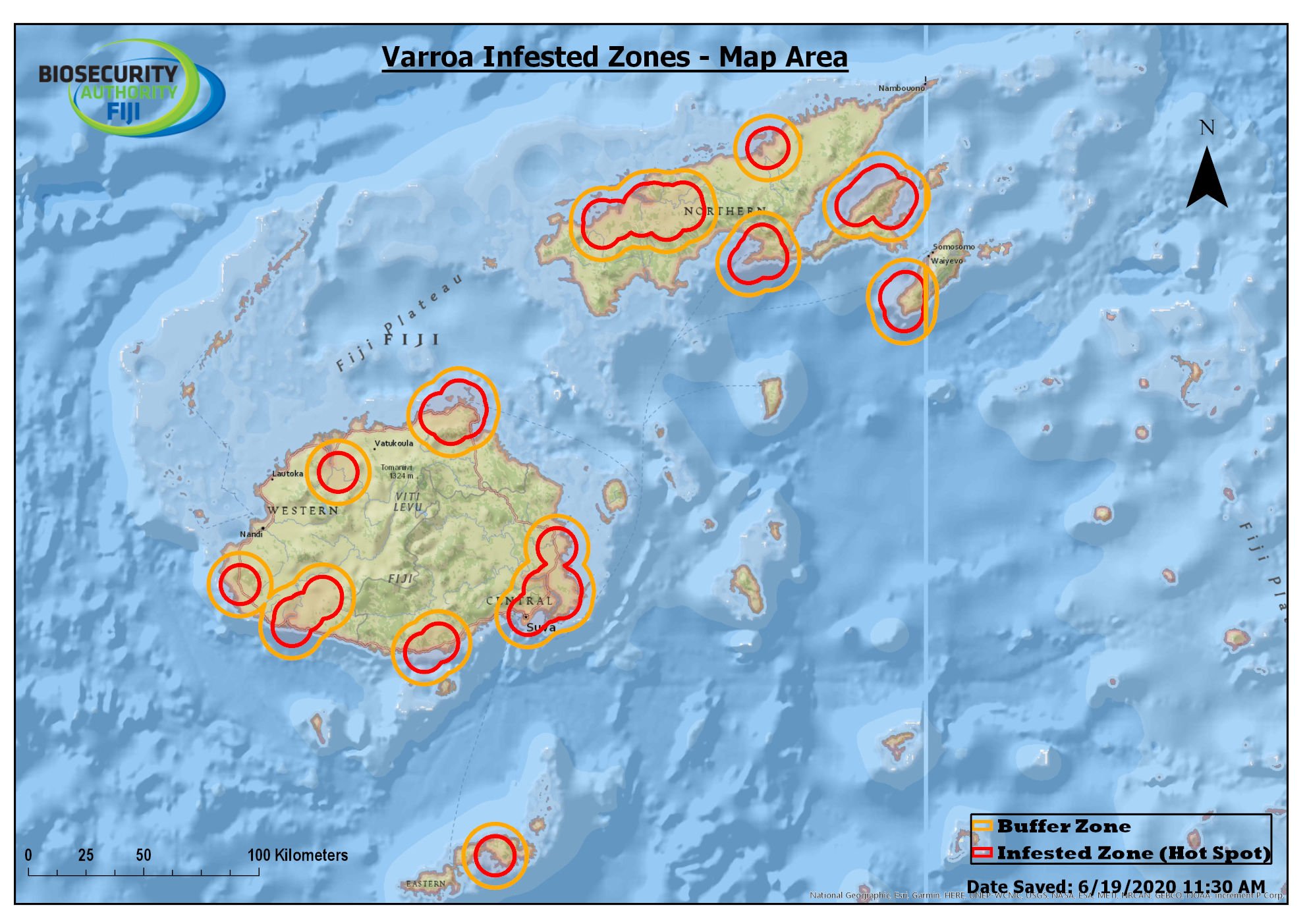 varroa mite infestations in Fiji - June 2020