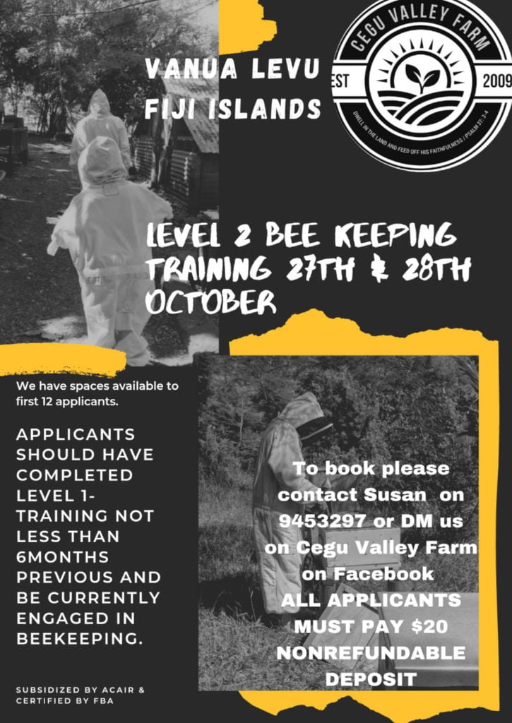 Level 2 Bee Keeping Training - 27 -28 October 2021 – Vanua Levu, Fiji